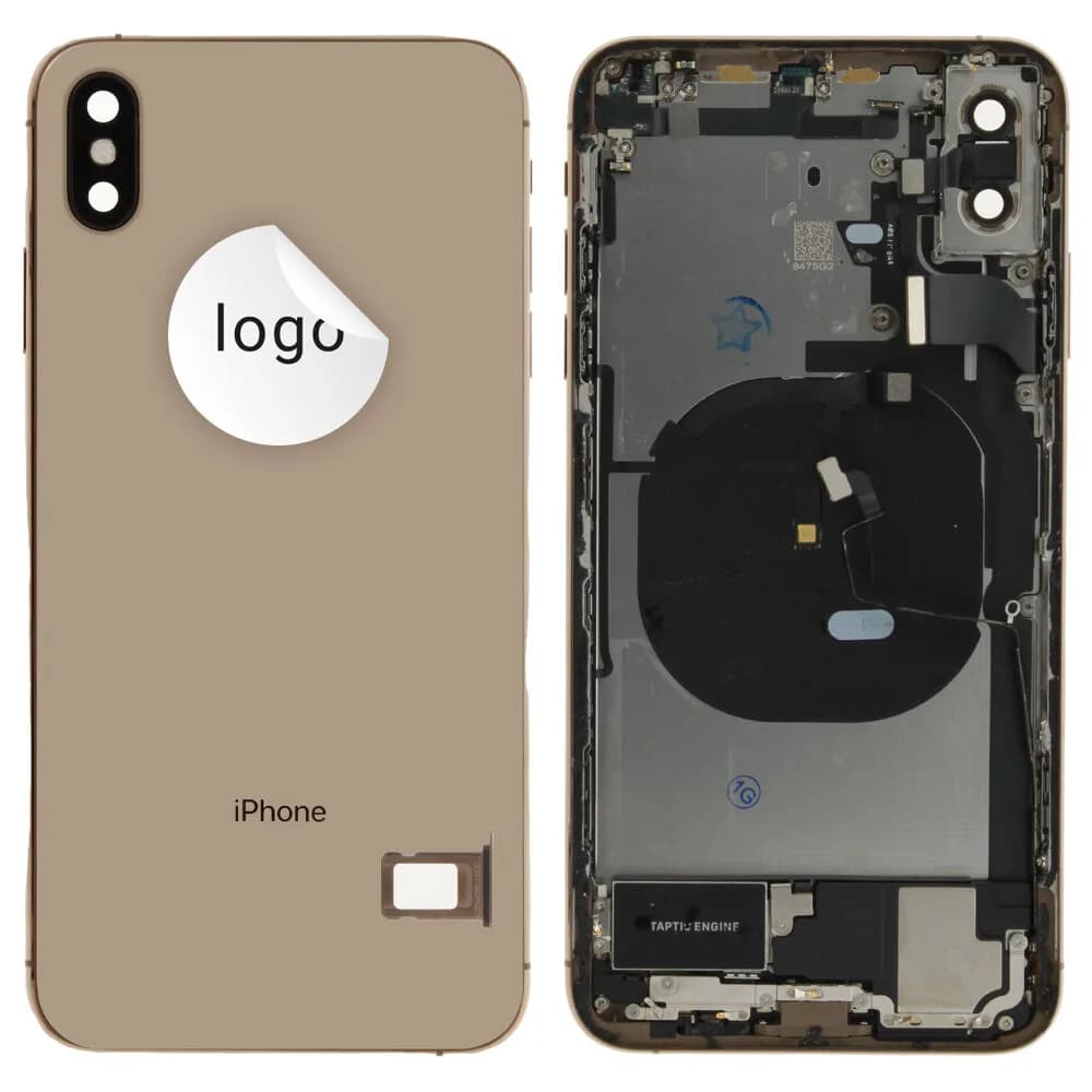 Back cover incl. small parts iPhone XS Max - Pulled B - Gold