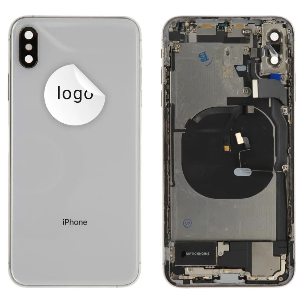 Back cover incl. small parts iPhone XS Max - Pulled C - Silver