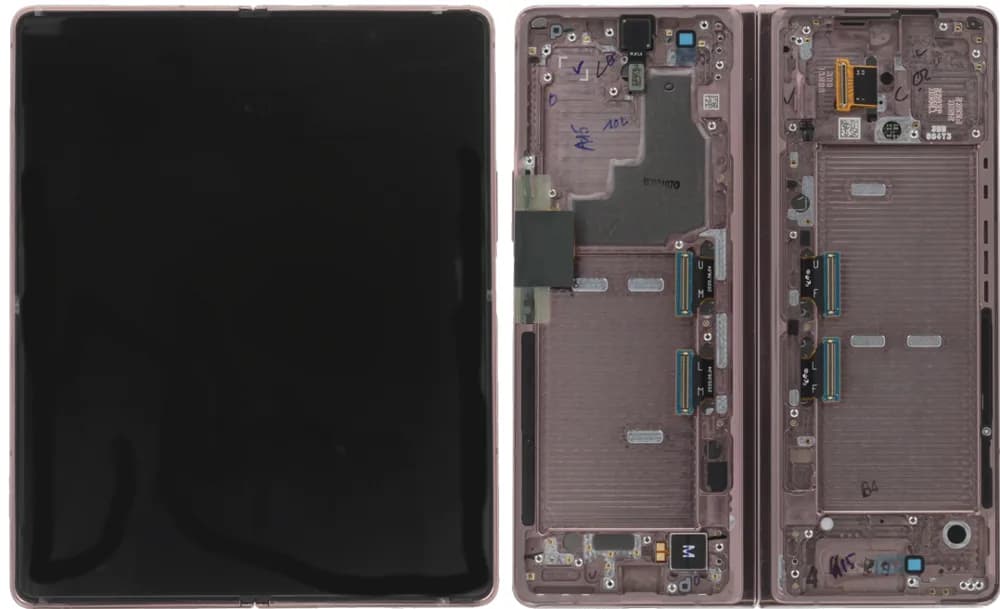 Inner display Samsung Galaxy Z Fold2 (5G) - Original - Bronze (Blue Hinge)