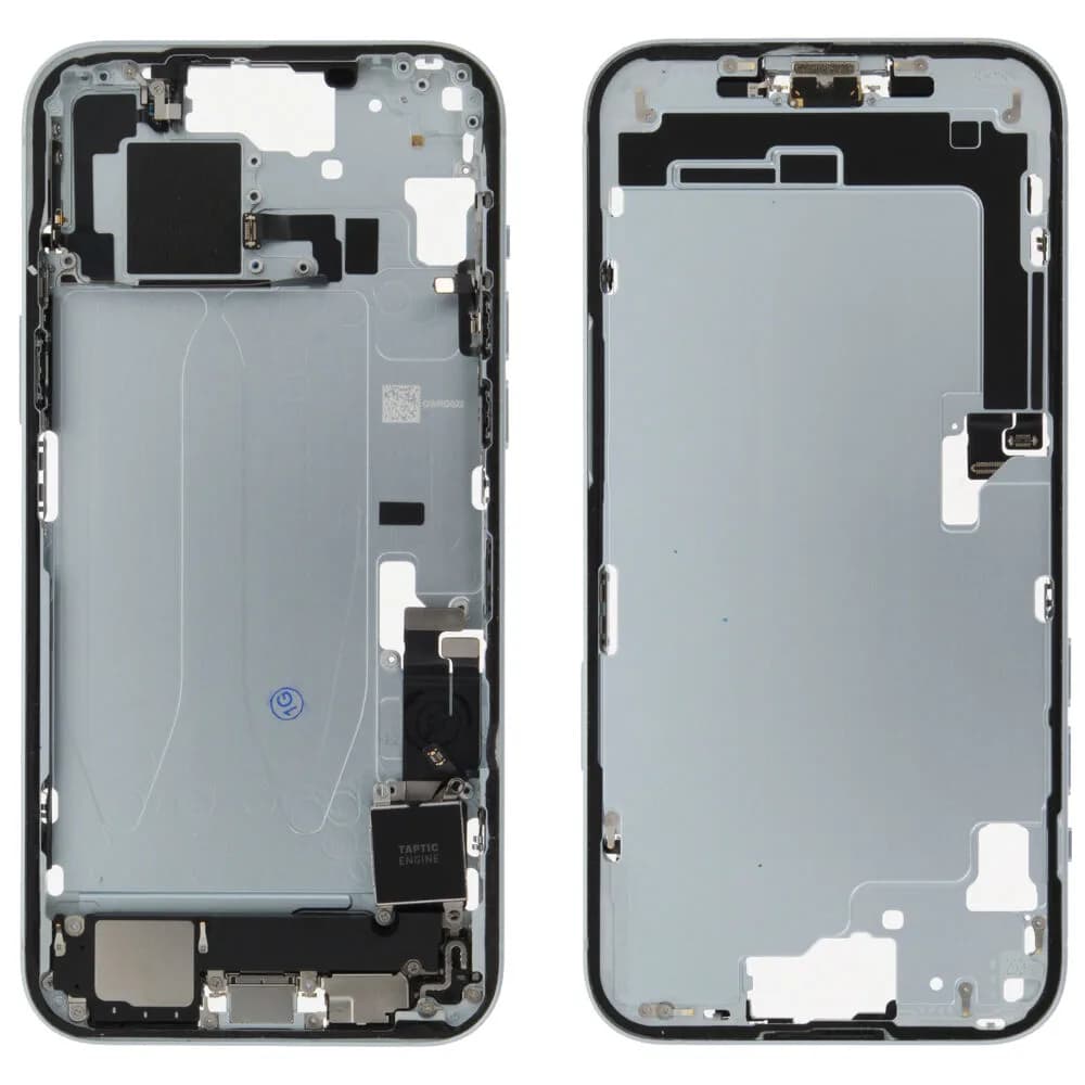Middle frame incl. small parts iPhone 15 Plus - Pulled B - Blue