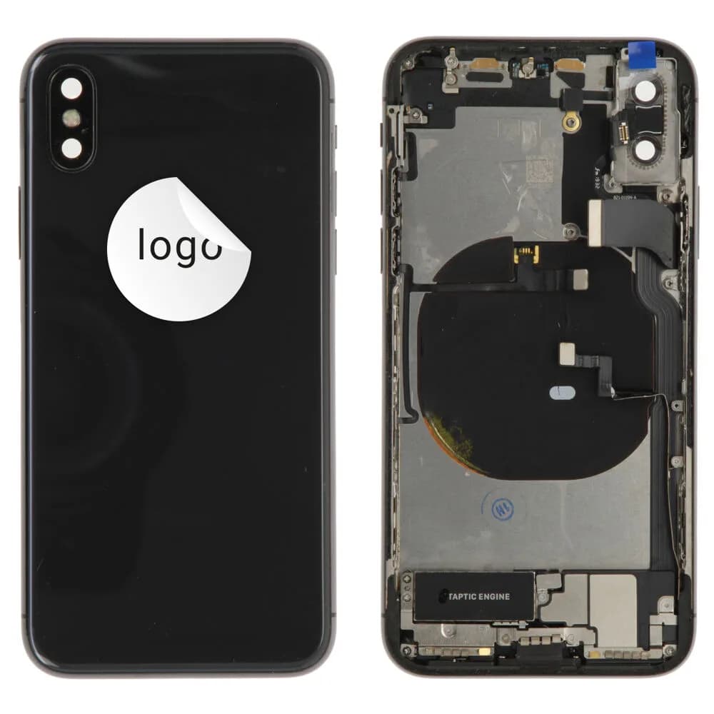 Rear cover incl. small parts iPhone X - Pulled B - Space Grey