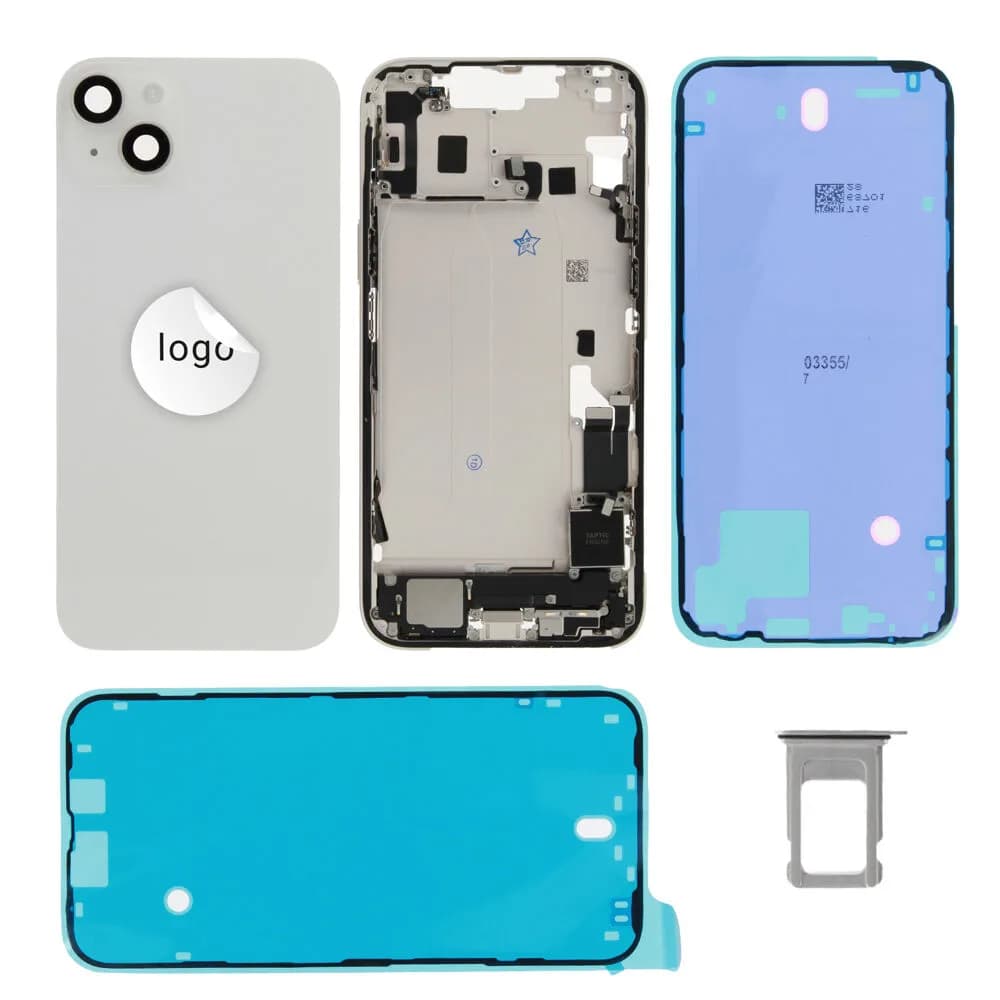 Rear cover iPhone 14 Plus incl. small parts - Pulled A - White