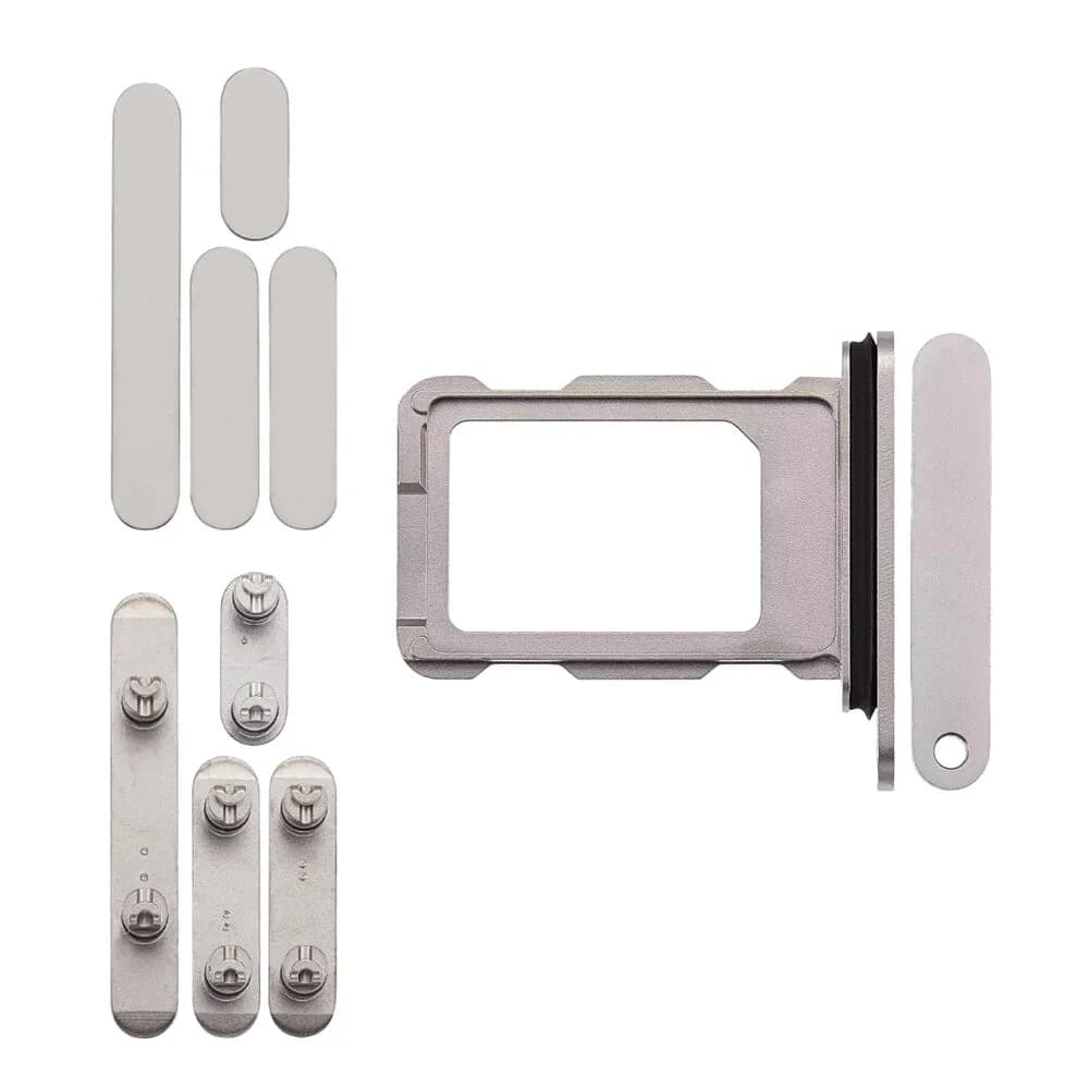 Button set incl. SIM tray iPhone 16 Pro Max - Pulled - Grey