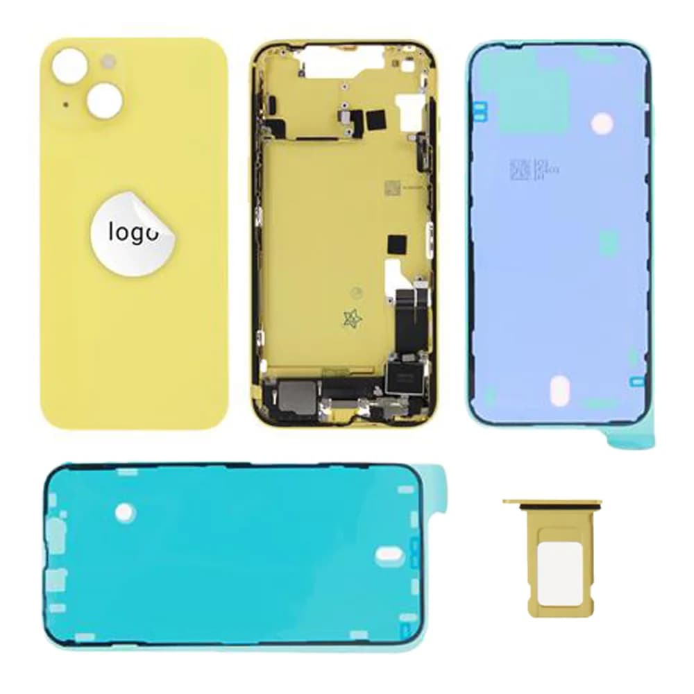 Rear cover incl. small parts iPhone 14 - Pulled B - Yellow