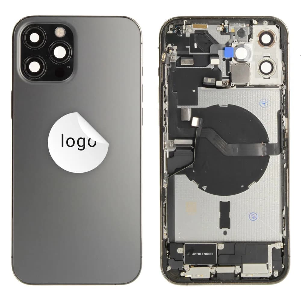 Back cover incl. small parts iPhone 12 Pro Max - Pulled A - Space Grey