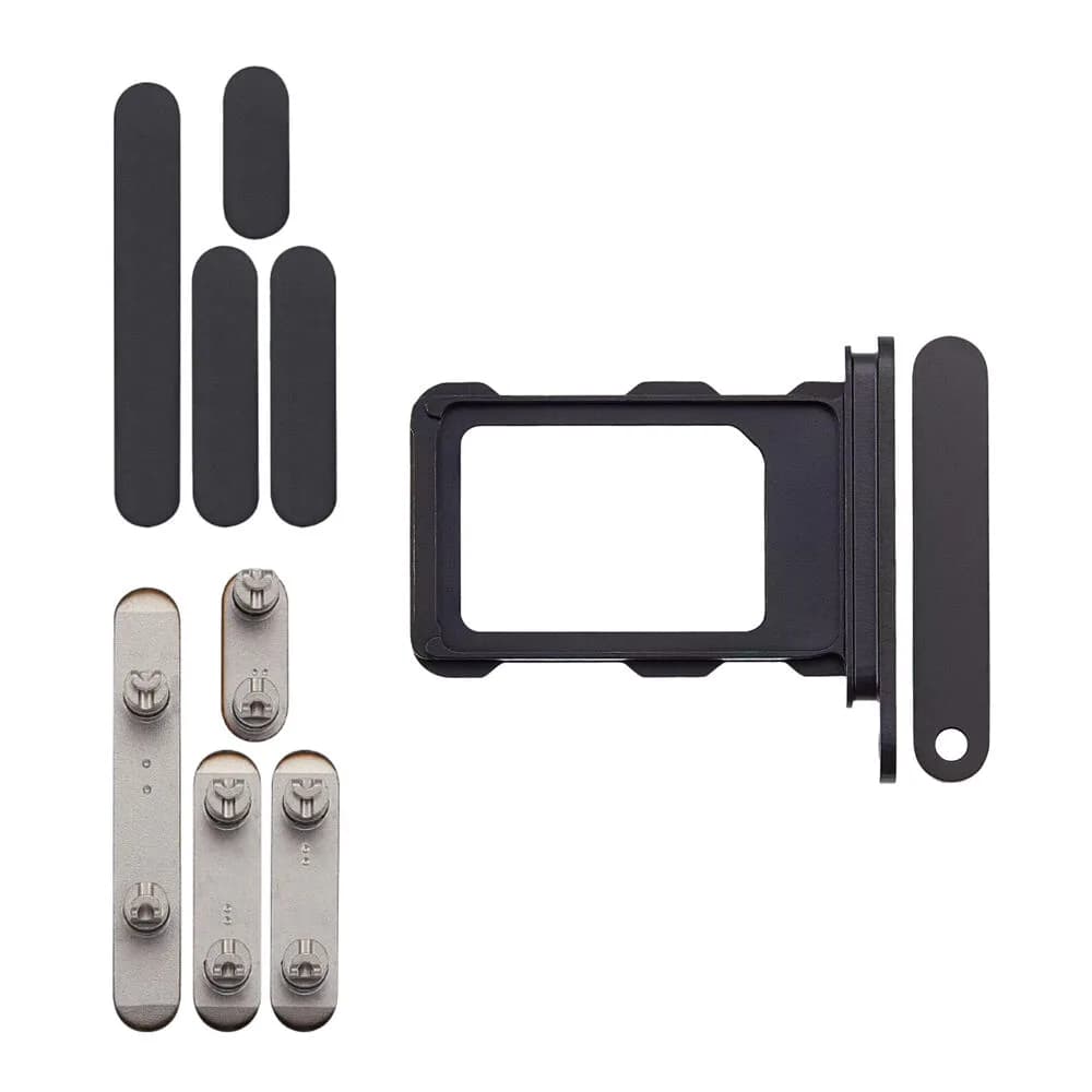 Keyset incl. SIM card tray iPhone 16 Pro - Pulled - Black