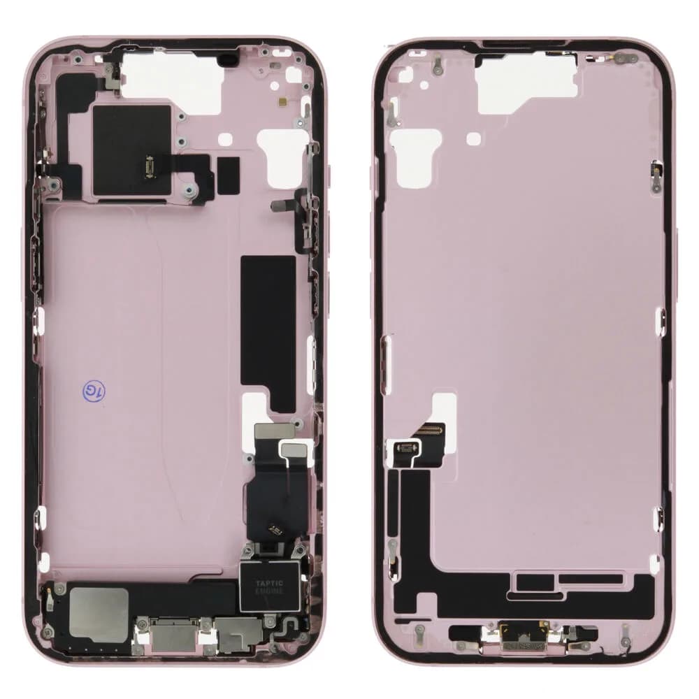 Middle frame incl. small parts iPhone 15 - Pulled C - Pink