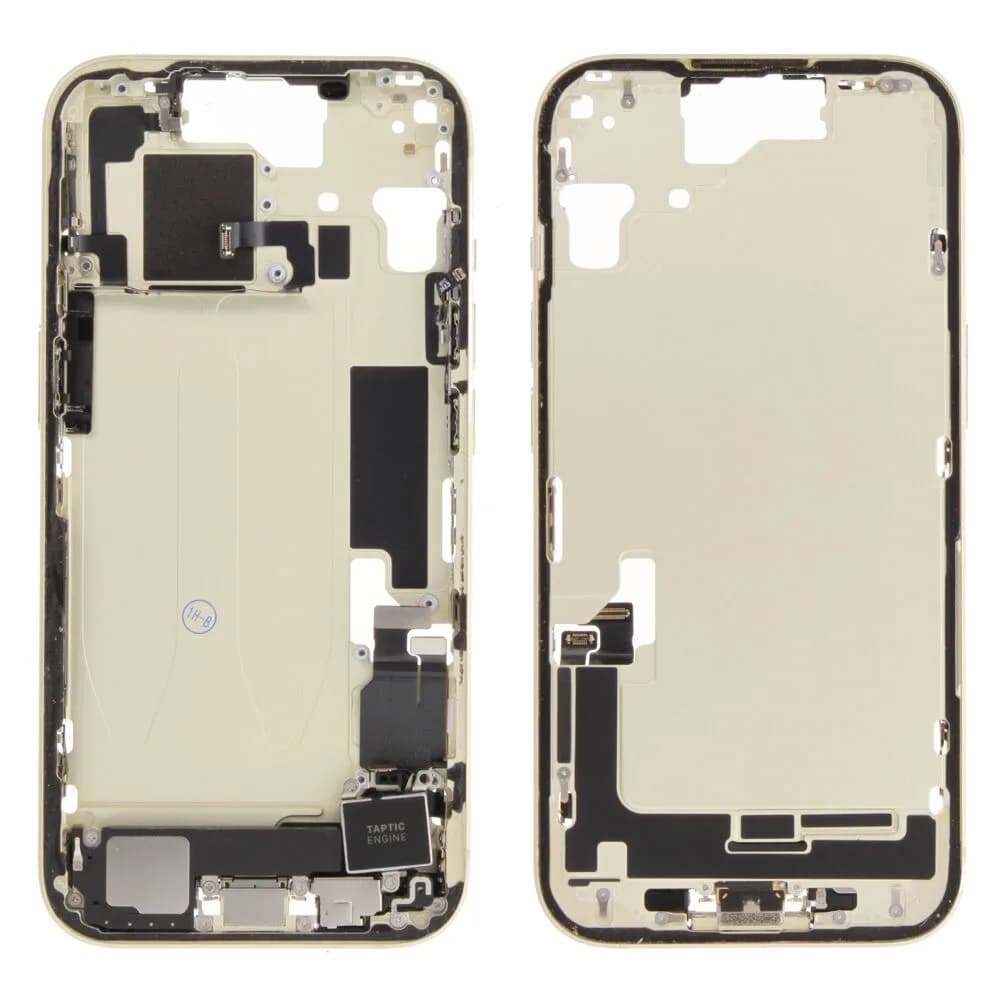 Middle frame incl. small parts iPhone 15 - Pulled B - Yellow
