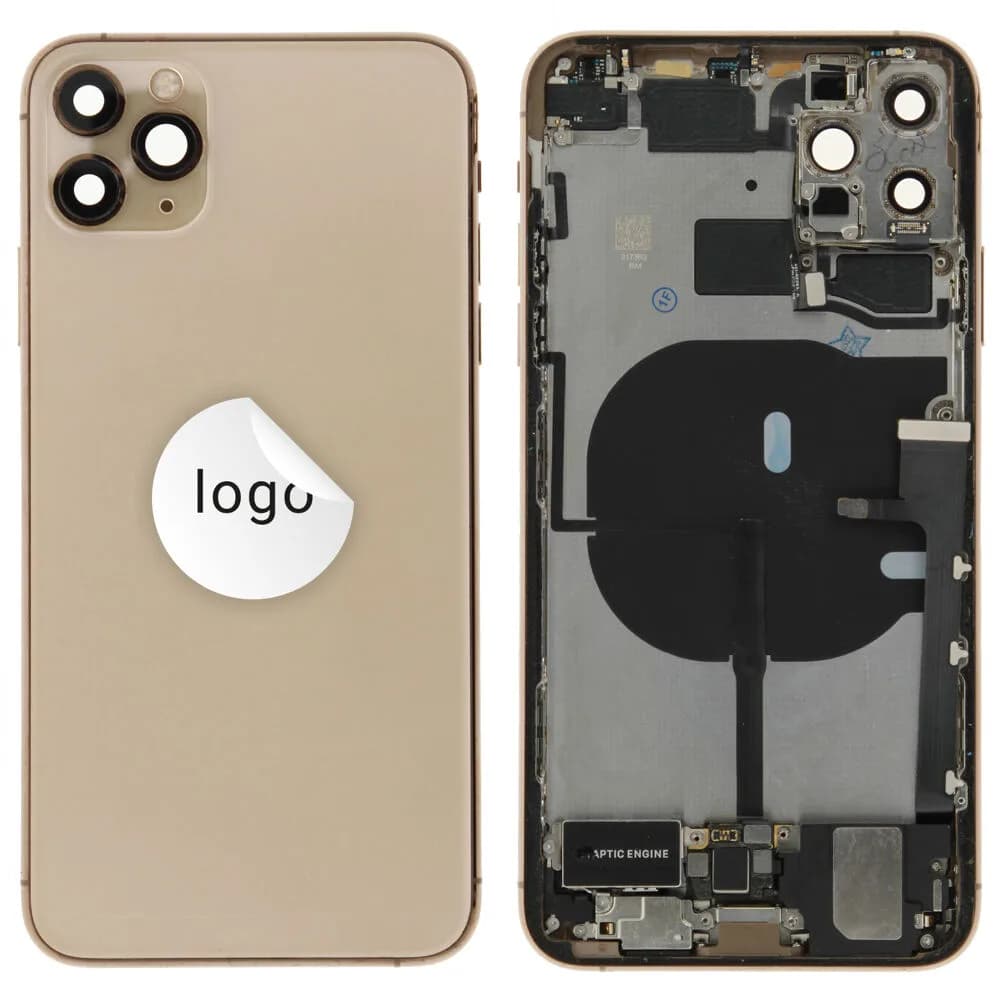 Rear cover incl. small parts iPhone 11 Pro Max - Pulled B - Gold