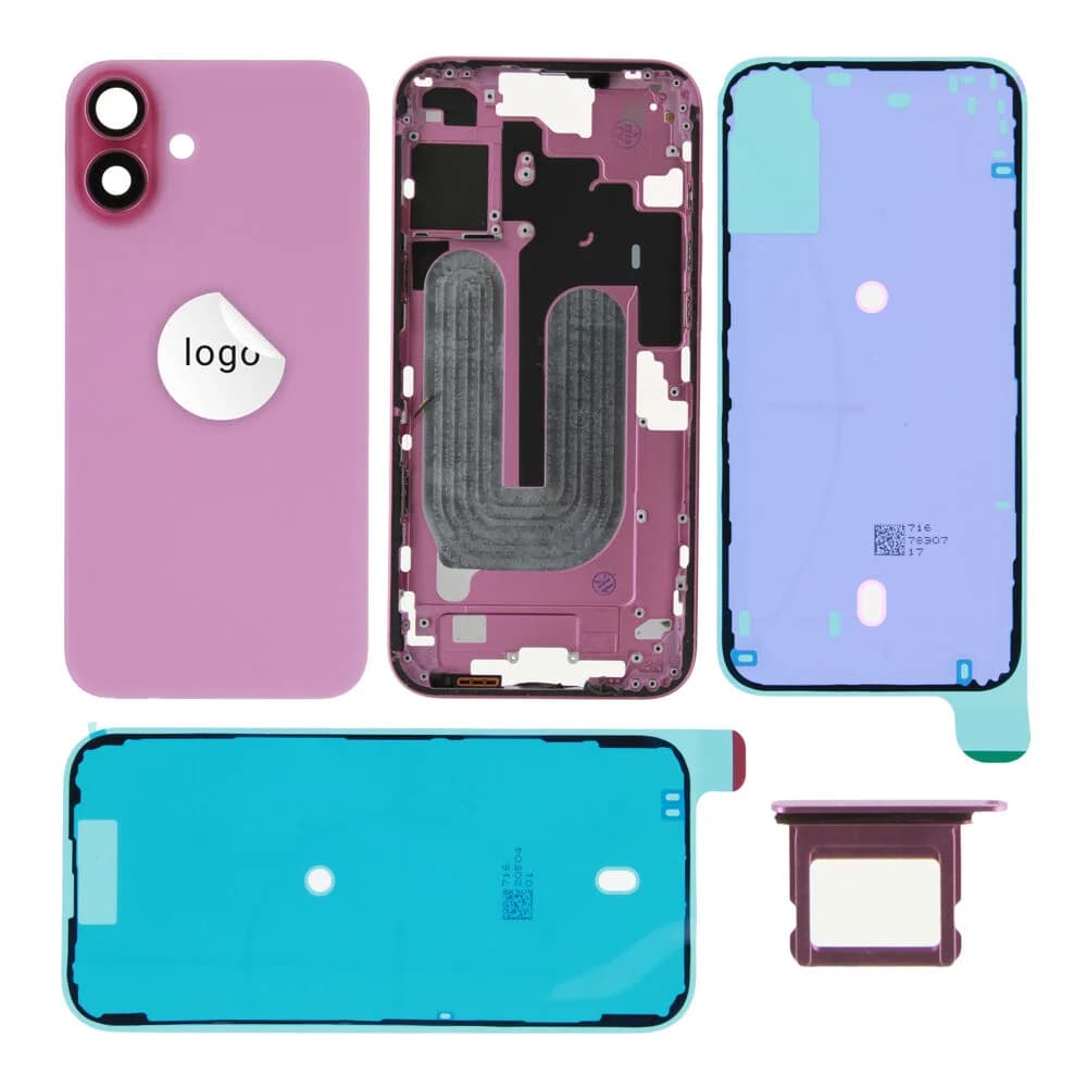 Rear cover iPhone 16 Plus excl. small parts - Pulled A - Pink