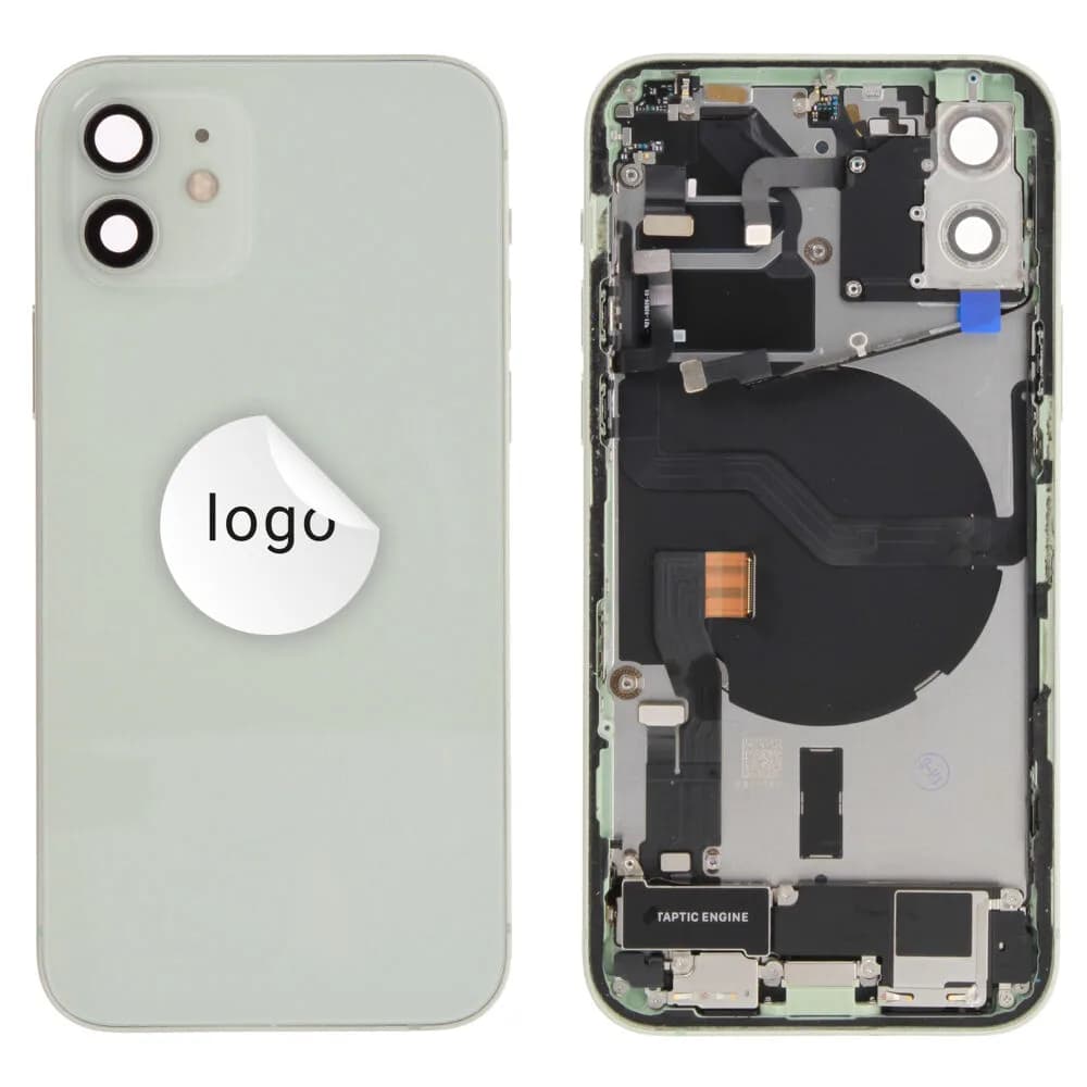 Rear cover incl. small parts iPhone 12 - Pulled C - Green