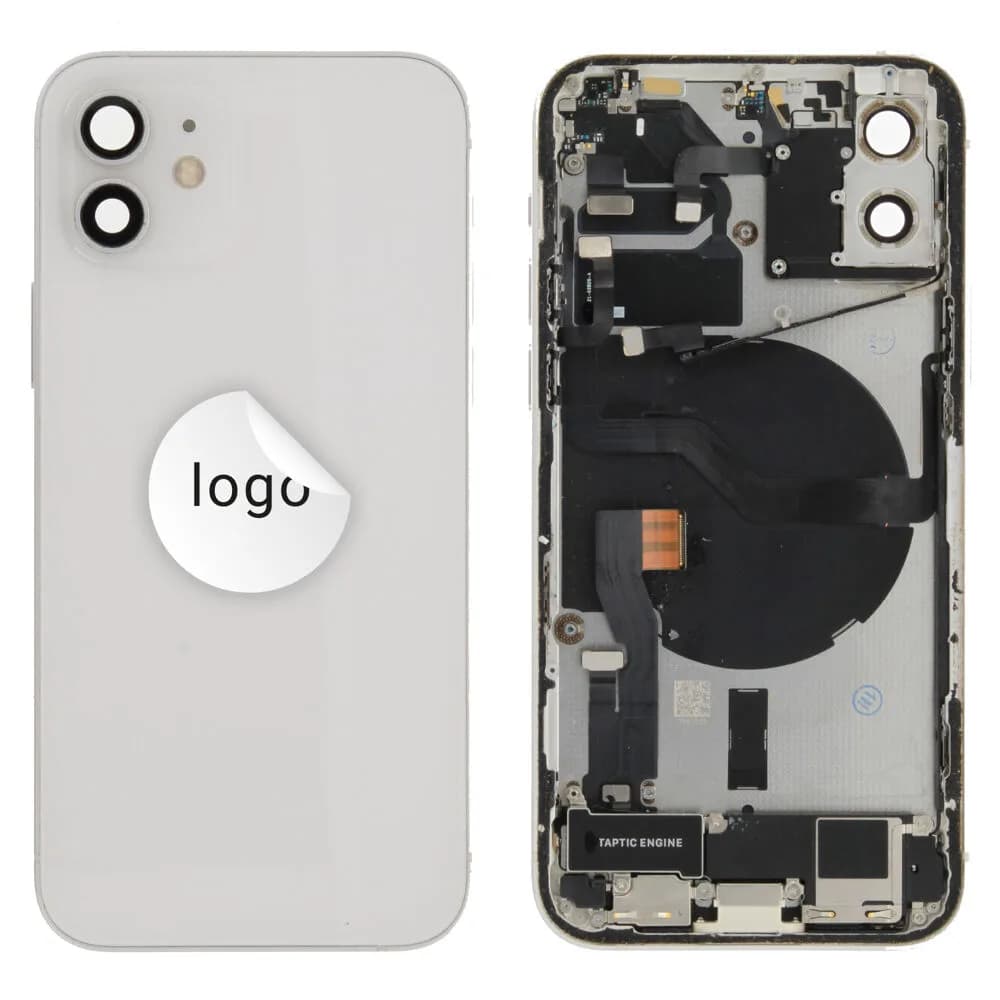 Rear cover incl. small parts iPhone 12 - Pulled A - White