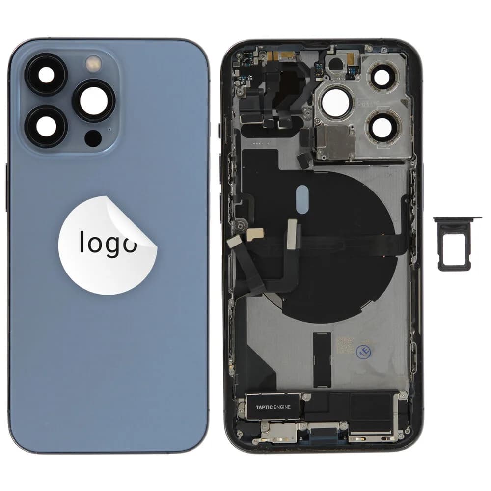 Rear cover incl. small parts iPhone 13 Pro - Pulled B - Blue