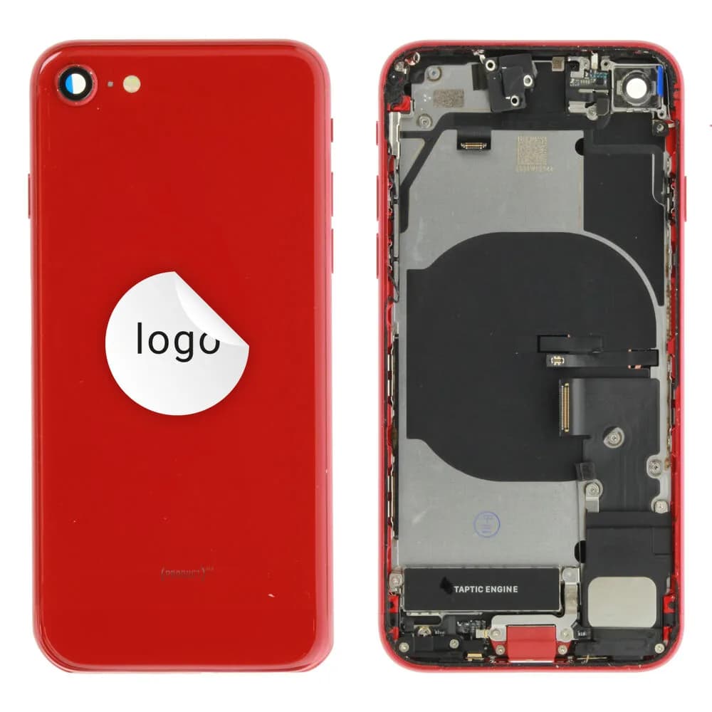 Rear cover incl. small parts iPhone SE (2022) - Pulled B - Red